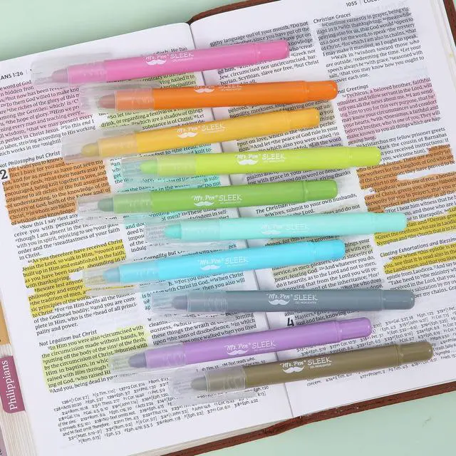 Alt view image 4 of 7 - No Bleed Gel Highlighters, Assorted Colors, 10 Pack | Bible Highlighters and Pens No Bleed, Bible Markers for Study, Journaling, School Supplies and Accessories