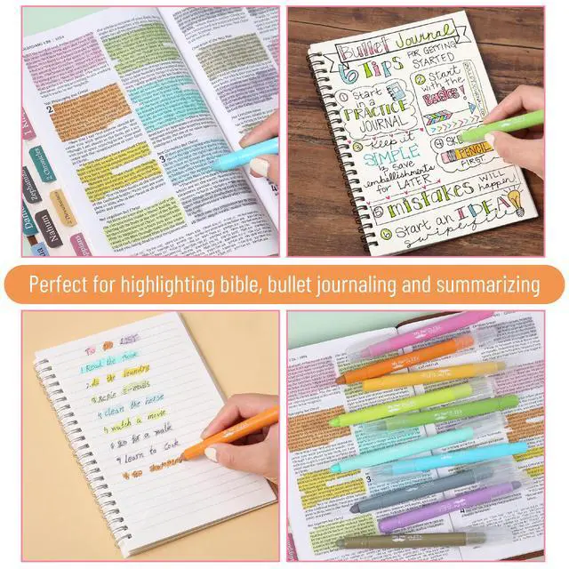 Alt view image 6 of 7 - No Bleed Gel Highlighters, Assorted Colors, 10 Pack | Bible Highlighters and Pens No Bleed, Bible Markers for Study, Journaling, School Supplies and Accessories