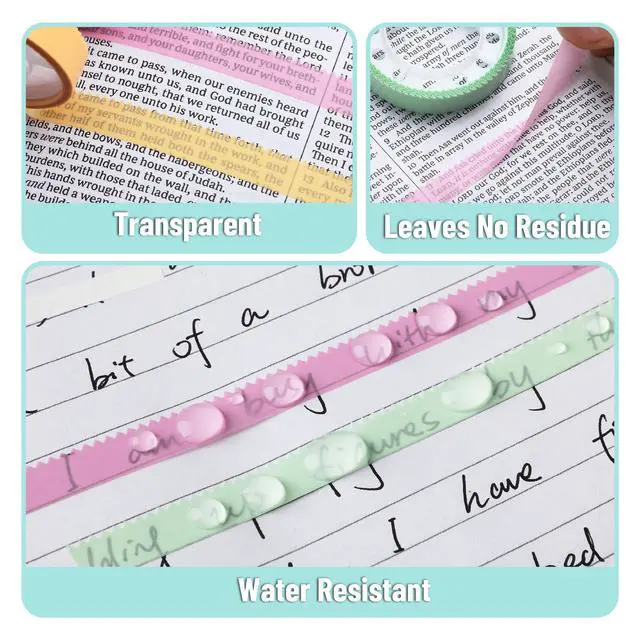 Alt view image 4 of 7 - Highlighter Tape, 12 Rolls, 0.31" x 16.5 ft | Pastel Transparent Marking Strips, Removable Highlighter Tape, Annotation Supplies for Teachers, Students, Reading