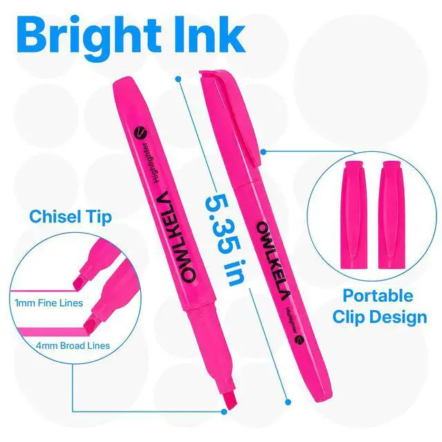 Alt view image 3 of 7 - 24 Pcs Highlighters, Assorted Colors | Chisel Tip, Quick-Drying, Ideal for Studying, Note-Taking, College, Office and Teacher Supplies