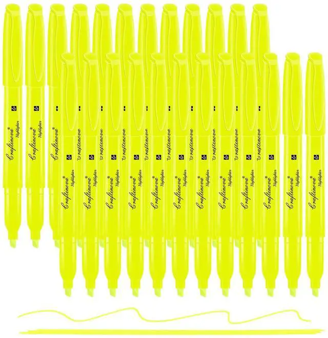 Main image of Yellow Highlighters 24 Count, Chisel Tip Highlighter Bulk, Dry Quickly, Perfect for Students Adults Highlighting, Organizing, Coloring in Classroom, School, Office