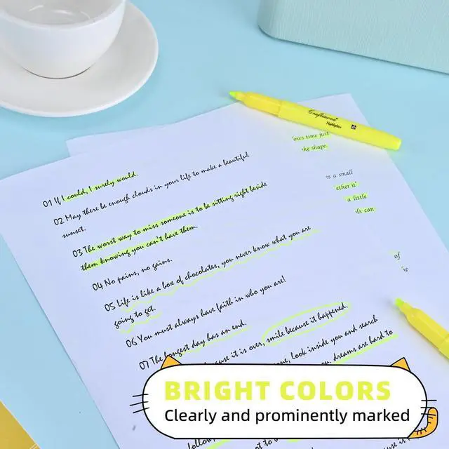 Alt view image 6 of 7 - Yellow Highlighters 24 Count, Chisel Tip Highlighter Bulk, Dry Quickly, Perfect for Students Adults Highlighting, Organizing, Coloring in Classroom, School, Office