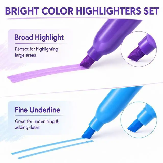 Alt view image 5 of 7 - 30Pcs Highlighters in 6 Assorted Colors Chisel Tip Highlighters No Bleed | Quick Dry, for Studying, Note-Taking, School, College, Office, Teacher & Student Supplies