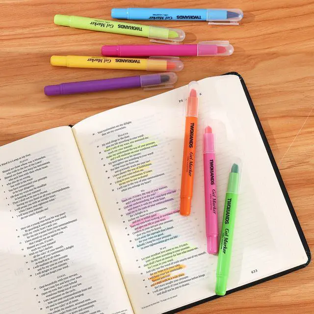 Alt view image 4 of 5 - Bible Highlighters No Bleed, 8 Assorted Colors Gel Highlighters | Marker Pens for Bible Study Journaling, 21403