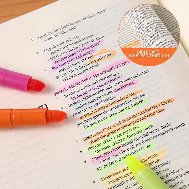 Alt view image 5 of 5 - Bible Highlighters No Bleed, 8 Assorted Colors Gel Highlighters | Marker Pens for Bible Study Journaling, 21403