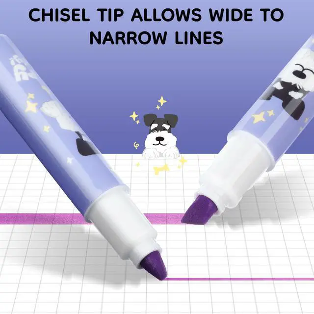 Alt view image 4 of 7 - 6 Pack Mini Highlighters, Assorted Fluorescent Colors, Cute Puppy Design Highlighter Pens, Quick Dry Chisel Tip, No Bleed Highlighters for School Office SuppliesMulticolor