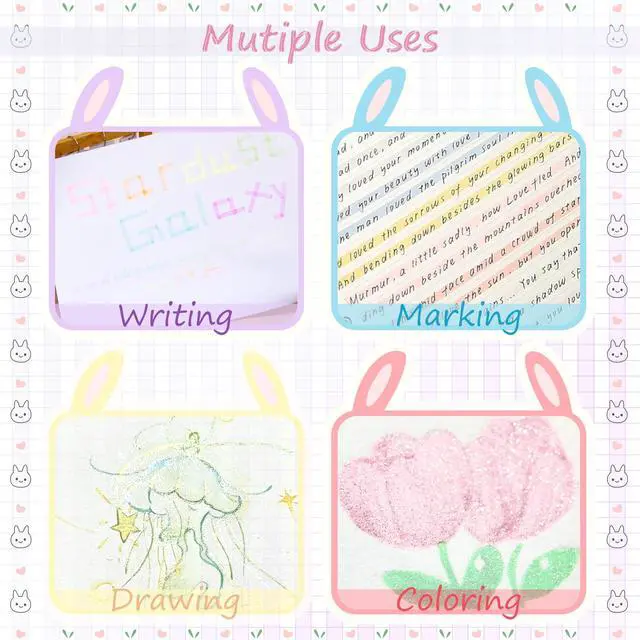Alt view image 6 of 7 - Rabbit Pastel Highlighters, 12 Soft Colors, Chisel Tip Markers | Cute No Bleed & Quick Dry Highlighters for School, Journals & Notes