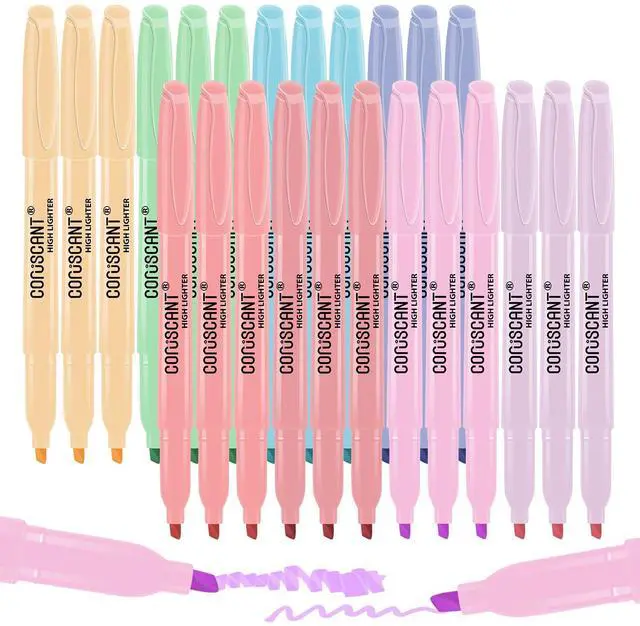 Main image of Pastel Highlighters Set, 8 Assorted Colors, 24 Pack, Chisel Tip Cute Highlighters, Dry Quickly, for Journal Bible Study,school Office Supplies
