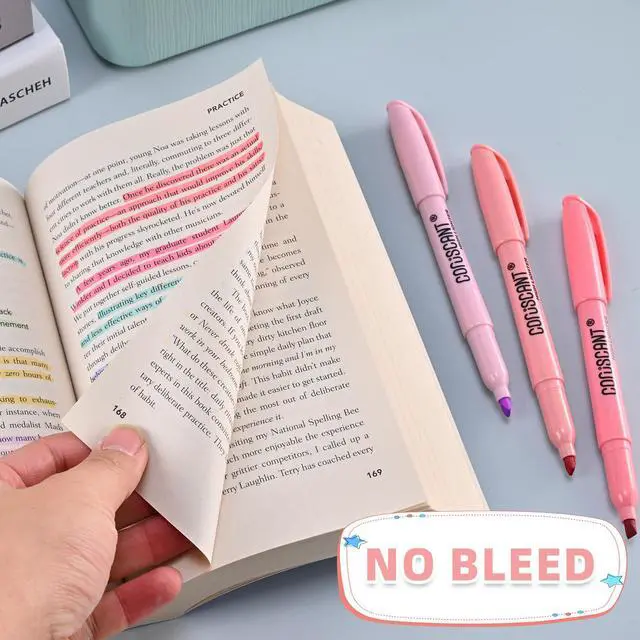 Alt view image 5 of 7 - Pastel Highlighters Set, 8 Assorted Colors, 24 Pack, Chisel Tip Cute Highlighters, Dry Quickly, for Journal Bible Study,school Office Supplies