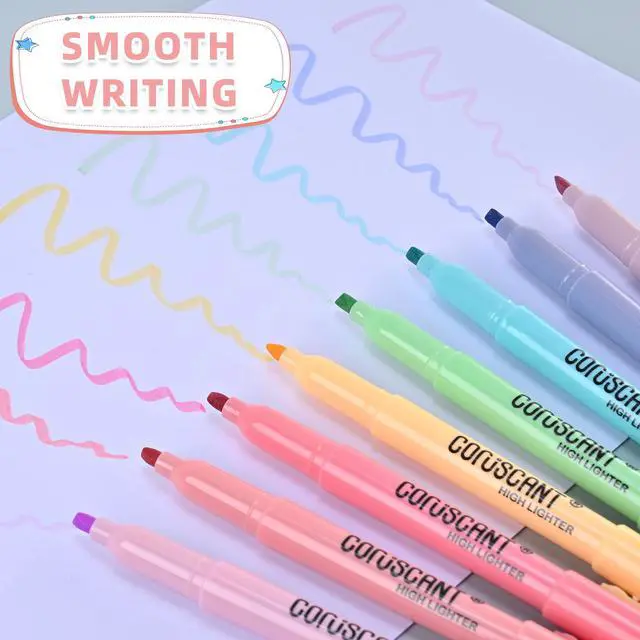 Alt view image 6 of 7 - Pastel Highlighters Set, 8 Assorted Colors, 24 Pack, Chisel Tip Cute Highlighters, Dry Quickly, for Journal Bible Study,school Office Supplies