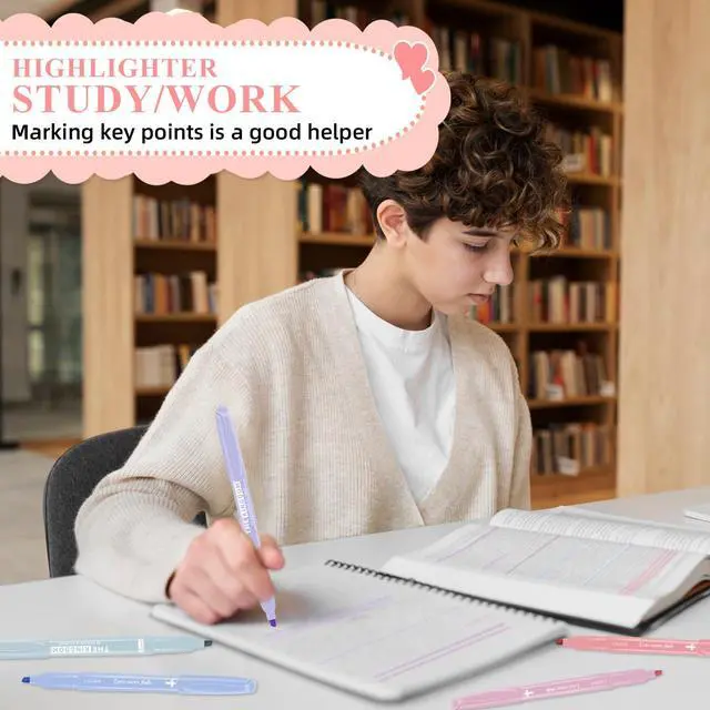 Alt view image 2 of 7 - Pastel Bible Highlighter Markers 8 Pack, No Bleed, Cute Aesthetic Highlighters Assorted Colors Dry Quickly for Bible Study Journaling, Textbook Motivational Gift for Christians, Friends