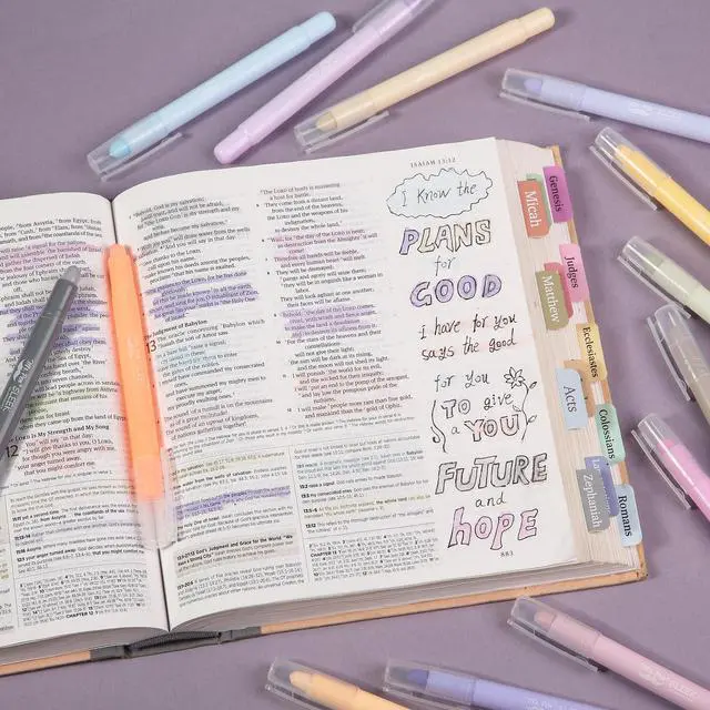 Alt view image 7 of 7 - No Bleed Gel Highlighters, Ethereal Pastel, 14 Pack | Bible Highlighters and Pens No Bleed, Bible Markers for Study, Journaling, School Supplies and Accessories