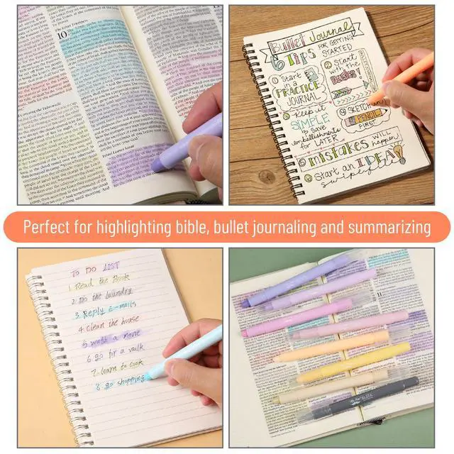 Alt view image 5 of 7 - No Bleed Gel Highlighters, Ethereal Pastel, 14 Pack | Bible Highlighters and Pens No Bleed, Bible Markers for Study, Journaling, School Supplies and Accessories