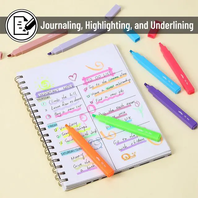 Alt view image 5 of 7 - Aesthetic Bible Highlighters No Bleed Through Assorted Color | 8 pcs, Cute Highlighter for Journaling Supplies and School Accessories, Bible Highlighters and Pens No Bleed