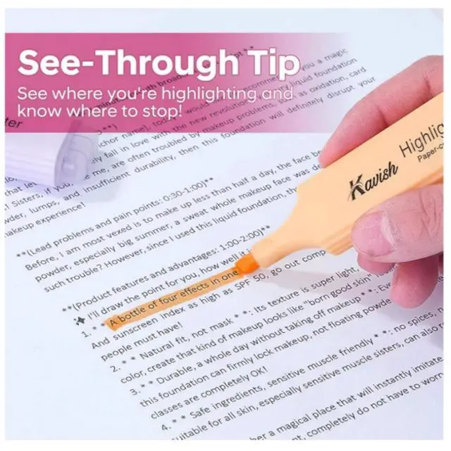 Alt view image 5 of 7 - Highlighters Assorted Color No Bleed & Dry-Quickly Chisel Tip & 6 Bright Colors for Highlighting, Highlighter Markers for School College Office Supplies (Highlighter - 12 Colors)