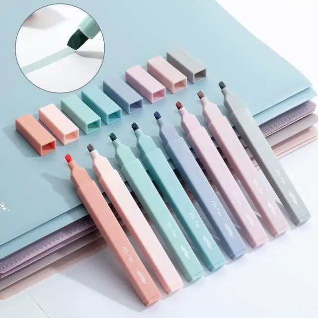 Alt view image 7 of 7 - Aesthetic Highlighters No Bleed, 8 Pack, Earthy Colors, Chisel Tip | Cute Highlighters Assorted Colors for Journaling, Highlighting, Underlining, Fast Dry, Back to School Supplies
