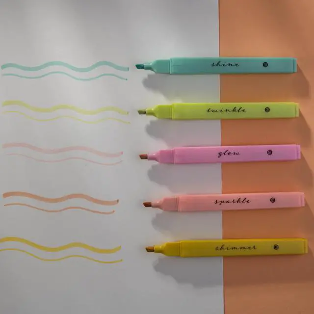 Alt view image 4 of 7 - Glitter Bible Highlighters with Soft Chisel Tip (Sunshine) | 5 Pack Assorted Color Pens No Bleed, Quick Dry, Cute Aesthetic Marker Set for Bible Study Journaling Supplies