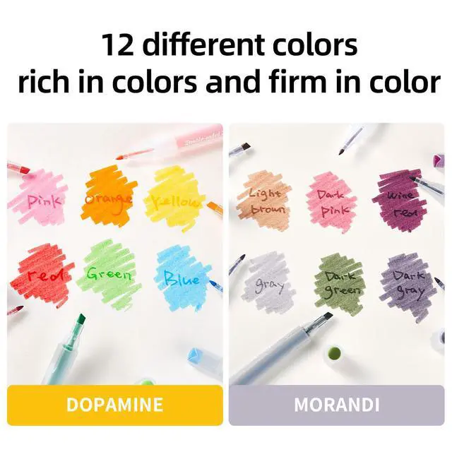 Alt view image 2 of 7 - Bible Highlighters No Bleed, 12 Pack Double-Ended Pastel Quick-Dry | Chisel & fine dual tips, no smear smooth ink. Ideal for bible study, school, note taking, journaling & art projects.