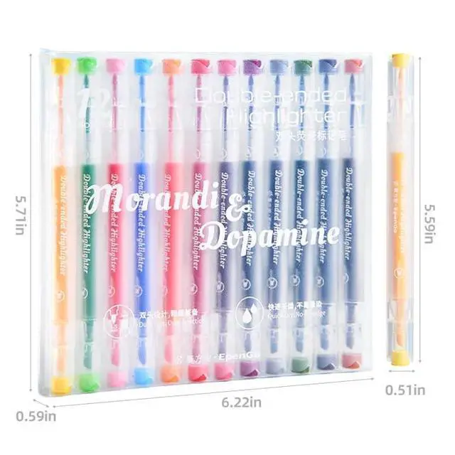 Alt view image 3 of 7 - Bible Highlighters No Bleed, 12 Pack Double-Ended Pastel Quick-Dry | Chisel & fine dual tips, no smear smooth ink. Ideal for bible study, school, note taking, journaling & art projects.