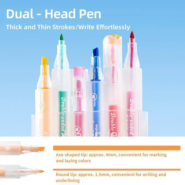 Alt view image 4 of 7 - Bible Highlighters No Bleed, 12 Pack Double-Ended Pastel Quick-Dry | Chisel & fine dual tips, no smear smooth ink. Ideal for bible study, school, note taking, journaling & art projects.