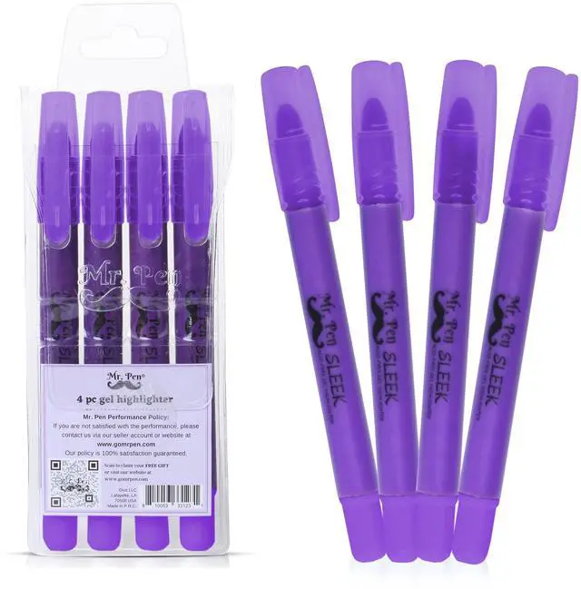 Main image of No Bleed Gel Highlighter, Bible Highlighters, Purple, Pack of 4 | Bible Highlighters and Pens No Bleed, Bible Markers for Study, Journaling, School Supplies and Accessories