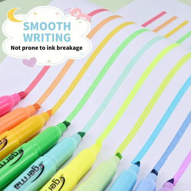 Alt view image 4 of 7 - Highlighters Assorted Colors Set, 12 Pack, Chisel Tip Bright Colors, Dry Quickly Colored Highlighters for Journaling, Study Notes, School Office Supplies