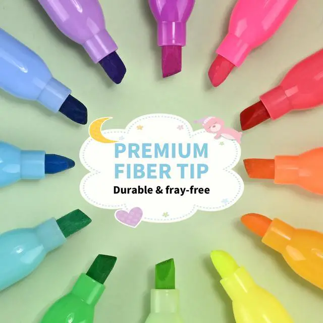 Alt view image 5 of 7 - Highlighters Assorted Colors Set, 12 Pack, Chisel Tip Bright Colors, Dry Quickly Colored Highlighters for Journaling, Study Notes, School Office Supplies