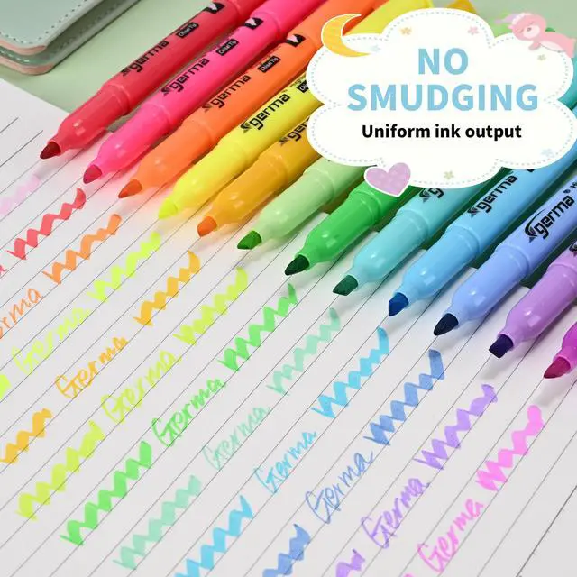 Alt view image 7 of 7 - Highlighters Assorted Colors Set, 12 Pack, Chisel Tip Bright Colors, Dry Quickly Colored Highlighters for Journaling, Study Notes, School Office Supplies