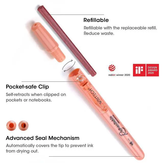 Alt view image 2 of 7 - Retractable Highlighters Assorted Colors: Chisel Tip 6ct Vintage | Aesthetic Pens Pack Multi Colored Ink No Bleed & Smear for Highlighting Journaling Drawing Coloring Note-taking Home Office