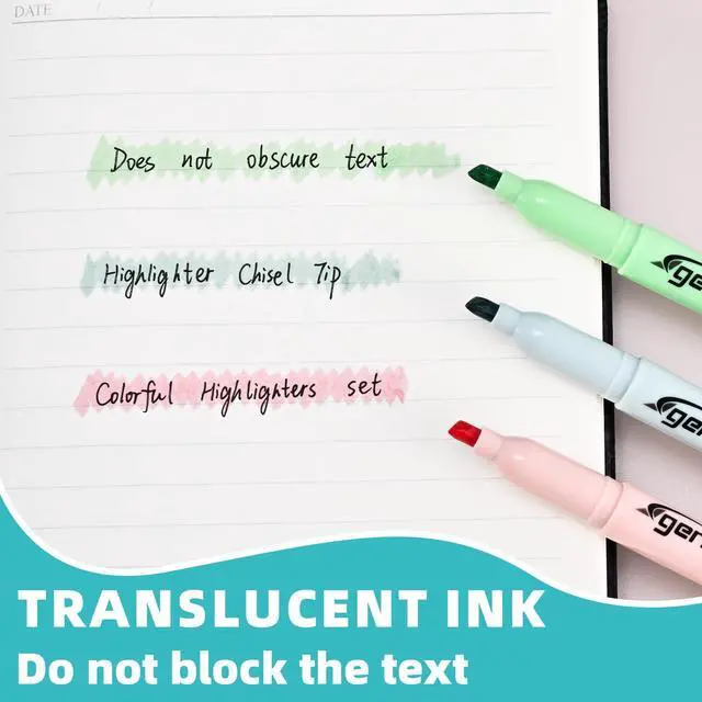 Alt view image 6 of 7 - Pastel Highlighters Assorted Colors 16 Pack, 200 transparent sticky tabs, Chisel Tip Cute Aesthetic Highlighters Quick-Drying for Journaling, School Office Supplies