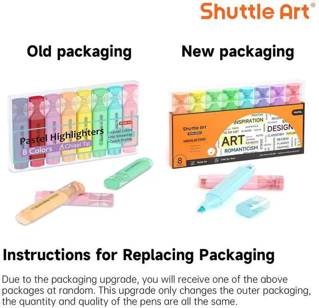 Alt view image 2 of 7 - 8 Pastel Highlighters, Assorted Macaron Colors Highlighter Pens, Chisel Tip Dry-Quickly Non-Toxic Highlighter Markers for Adults Teachers Students Highlighting in the Home School Office