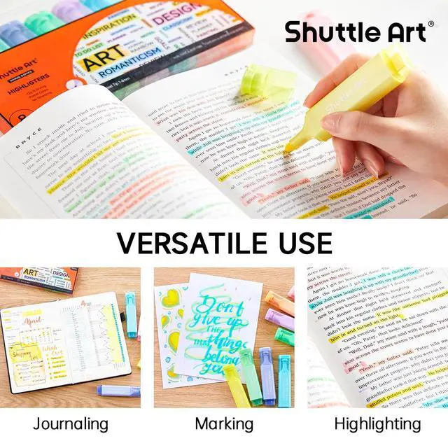Alt view image 6 of 7 - 8 Pastel Highlighters, Assorted Macaron Colors Highlighter Pens, Chisel Tip Dry-Quickly Non-Toxic Highlighter Markers for Adults Teachers Students Highlighting in the Home School Office