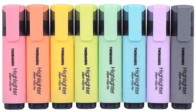 Main image of Highlighters, Assorted Pastel Colors,Chisel Tip 8 Count | Large Ink Reservoir, Extra Long Marking Performance, 20208