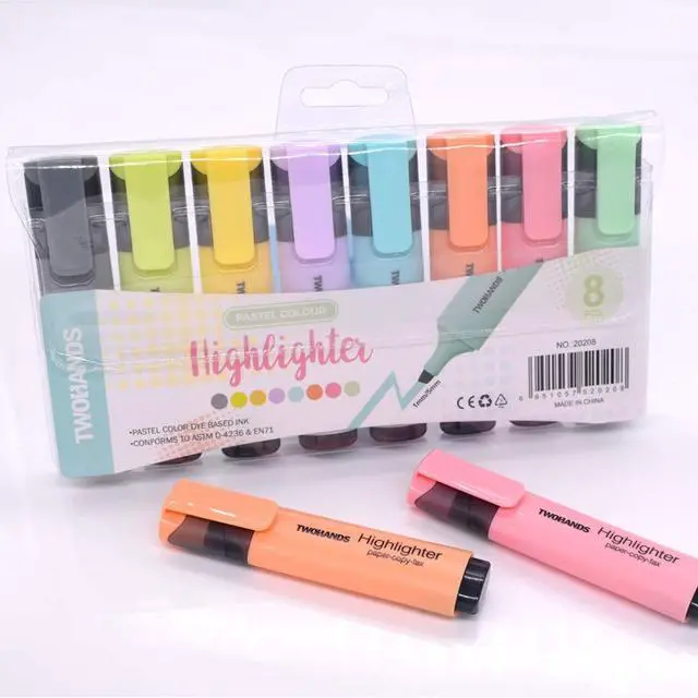 Alt view image 6 of 6 - Highlighters, Assorted Pastel Colors,Chisel Tip 8 Count | Large Ink Reservoir, Extra Long Marking Performance, 20208