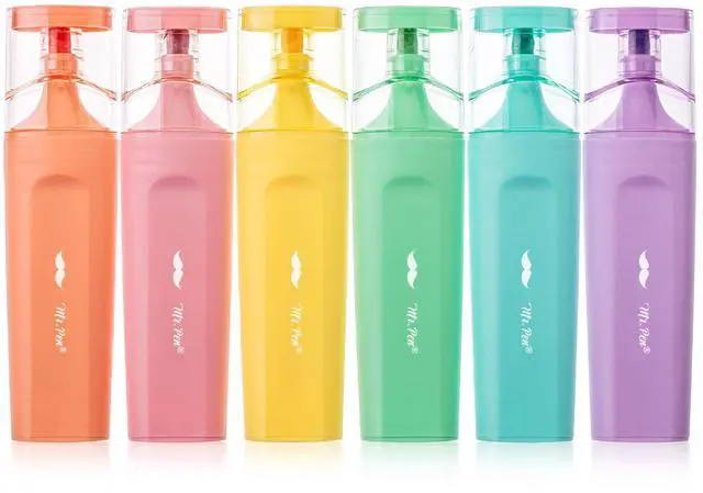 Main image of Aesthetic Highlighters, 6 Pack, Assorted Colors | Cute Highlighters Assorted Colors for Journaling, Highlighting, Underlining, Fast Dry, Back to School Supplies