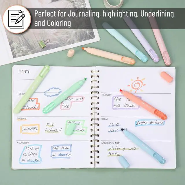 Alt view image 5 of 7 - Aesthetic Highlighters, 8 Pack, Pastel Colors | Cute Highlighters Assorted Colors for Journaling, Highlighting, Underlining, Fast Dry, Back to School Supplies