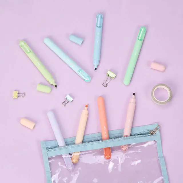 Alt view image 7 of 7 - Aesthetic Highlighters, 8 Pack, Pastel Colors | Cute Highlighters Assorted Colors for Journaling, Highlighting, Underlining, Fast Dry, Back to School Supplies