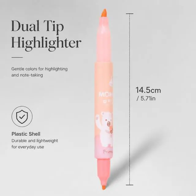 Alt view image 3 of 7 - Double-Ended Highlighters Set 6 Pack, Bible Safe Gel Markers, Quick Dry, 6 Bright Colors for Journaling, Note Taking, Office Supplies