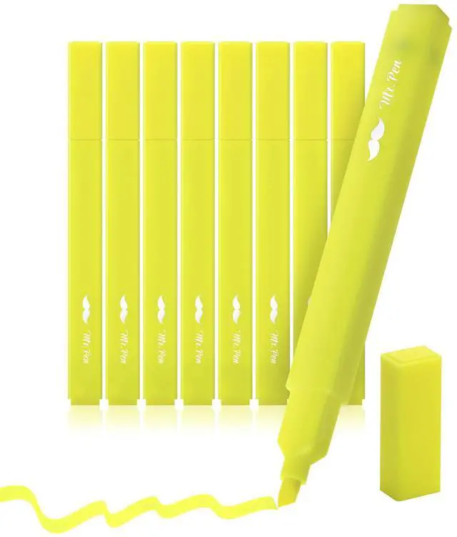 Main image of Yellow Aesthetic Bible Highlighters No Bleed Through, 8 pcs | Chisel Tip, Cute Highlighter for Journaling Supplies and School Accessories, Bible Highlighters and Pens No Bleed