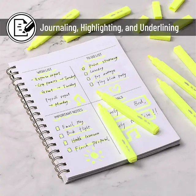 Alt view image 4 of 7 - Yellow Aesthetic Bible Highlighters No Bleed Through, 8 pcs | Chisel Tip, Cute Highlighter for Journaling Supplies and School Accessories, Bible Highlighters and Pens No Bleed