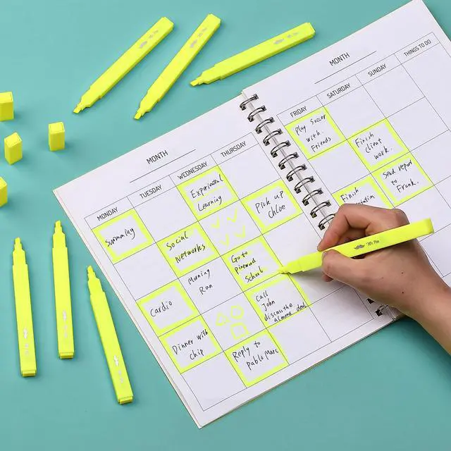 Alt view image 6 of 7 - Yellow Aesthetic Bible Highlighters No Bleed Through, 8 pcs | Chisel Tip, Cute Highlighter for Journaling Supplies and School Accessories, Bible Highlighters and Pens No Bleed