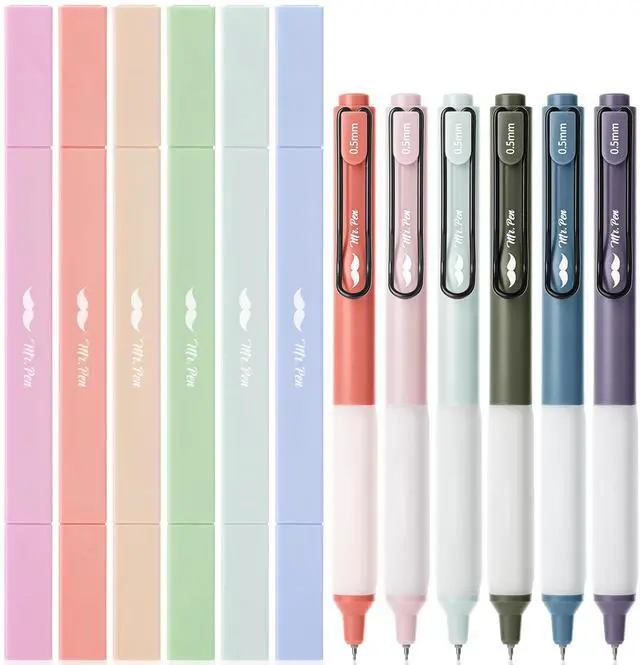 Main image of Dual Tip Aesthetic Highlighters and Gel Pens, 12 Pack | Assorted Colors Bible Highlighters No Bleed, Black Ink Gel Pens, Fast Dry and No Smear for Bible Journaling, Planner
