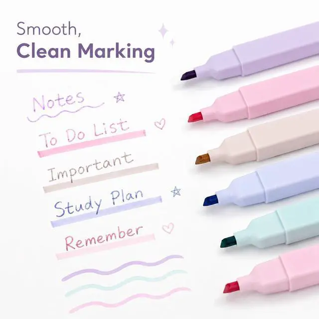 Alt view image 7 of 7 - Pastel Highlighters, 12 Pcs Aesthetic No Bleed Bible Highlighters Set | Dual Tip Highlighter Set with Chisel and Fine Tips, for Journaling, Bible Study, Planner, Note Taking, School and Office