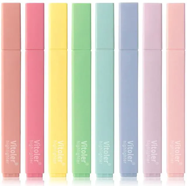 Main image of Highlighters,8Pcs,Pastel Chisel Tip Bible Highlighter No Bleed | Highlighters Assorted Colors,Soft Tip,Fast Dry,for Highlighting,Underlining Bible Journaling,Back to School Supplies