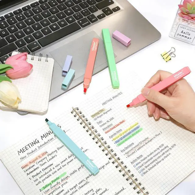 Alt view image 5 of 7 - Highlighters,8Pcs,Pastel Chisel Tip Bible Highlighter No Bleed | Highlighters Assorted Colors,Soft Tip,Fast Dry,for Highlighting,Underlining Bible Journaling,Back to School Supplies