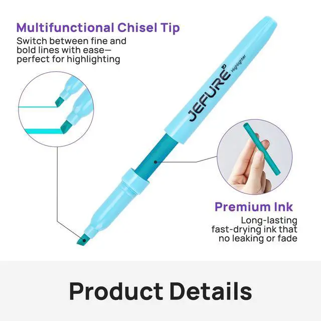 Alt view image 3 of 6 - 12 Pcs Highlighters, Chisel Tip, Pastel Assorted Colors | Quick Dry Highlighters Bulk, for Studying, Note-Taking, School, College, Office, Exams, Home, Teachers and Students