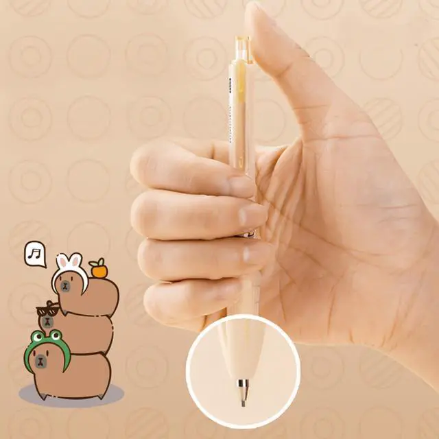 Alt view image 4 of 6 - 4 Pcs Mechanical Pencils 0.5mm Cute Capybara Mechanical Pencil Kawaii Cartoon Pencils School Pencil for Students Women (4Pcs Capybara)