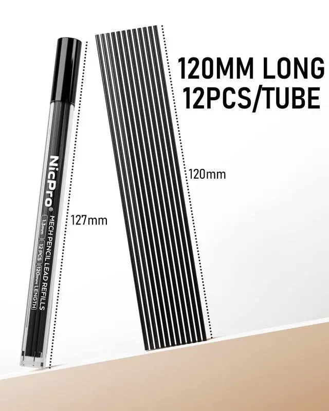 Alt view image 4 of 6 - 1.3 mm Mechanical Pencil Lead Refills, 36 Pieces Black | Lead Refill for Mechanical Pencil 1.3mm, Break Resistant Weatherproof Mechanical Pencil Refills 1.3, Lead Length 120mm