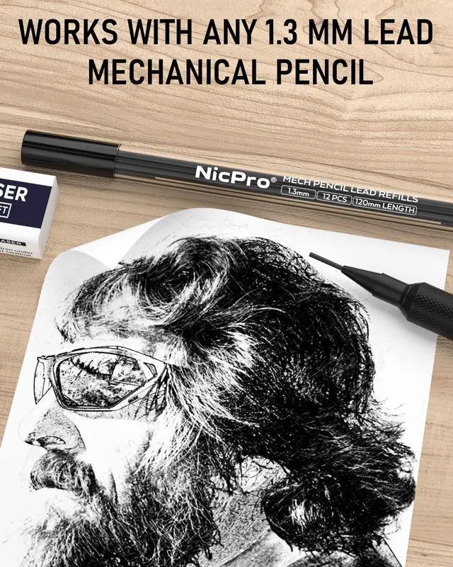 Alt view image 6 of 6 - 1.3 mm Mechanical Pencil Lead Refills, 36 Pieces Black | Lead Refill for Mechanical Pencil 1.3mm, Break Resistant Weatherproof Mechanical Pencil Refills 1.3, Lead Length 120mm