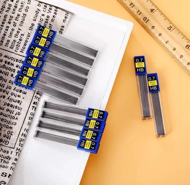 Alt view image 3 of 6 - 0.7mm HB Mechanical Pencil Lead Refills, 120 Pieces (10 Tubes x 12 Leads), Break-Resistant Polymer Graphite Refills, Smooth Writing Drawing Supplies for School & Office Use